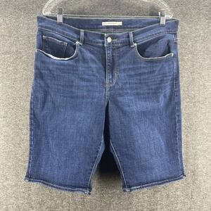 Levis Shorts Womens 36 Blue Denim Stretch Mid Rise Bermuda Western